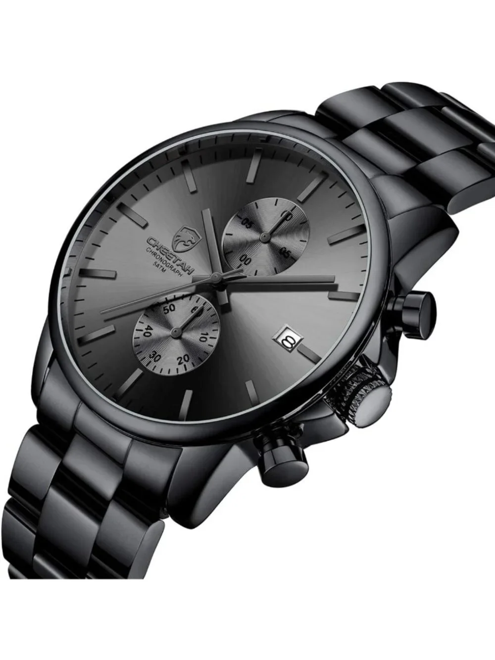 Stylish Men's Waterproof Chronograph Watch - Stainless Steel, Auto Date